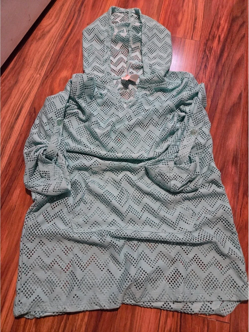 Justice Surf Long Sleeve Rash Guard and Aqua Cover-Up Dress Set